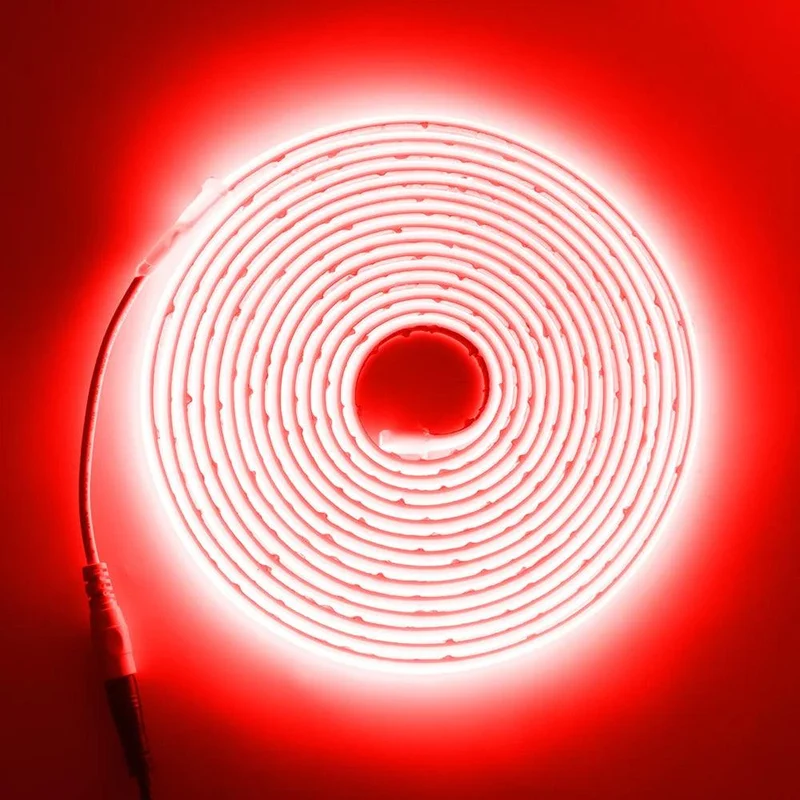 24V High CRI COB Neon LED Strip Light - 10 Colors, DC Plug, IP68 Waterproof, Flexible Silicone
