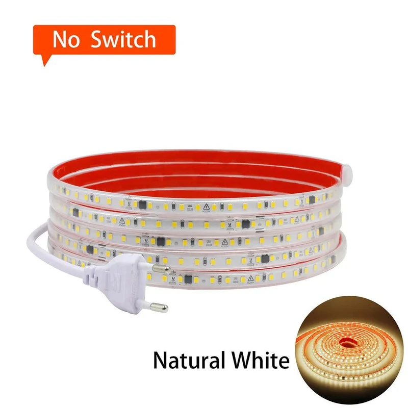 220V IC Rectifier SMD 2835 LED Strip Light - IP65 Waterproof, 120 LEDs/m