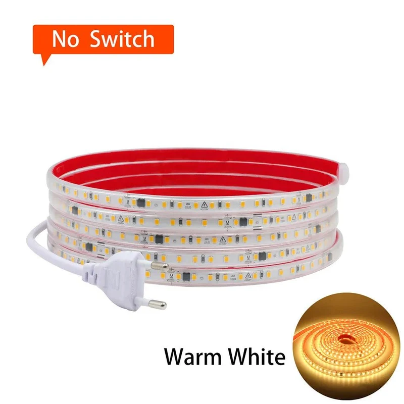 220V IC Rectifier SMD 2835 LED Strip Light - IP65 Waterproof, 120 LEDs/m