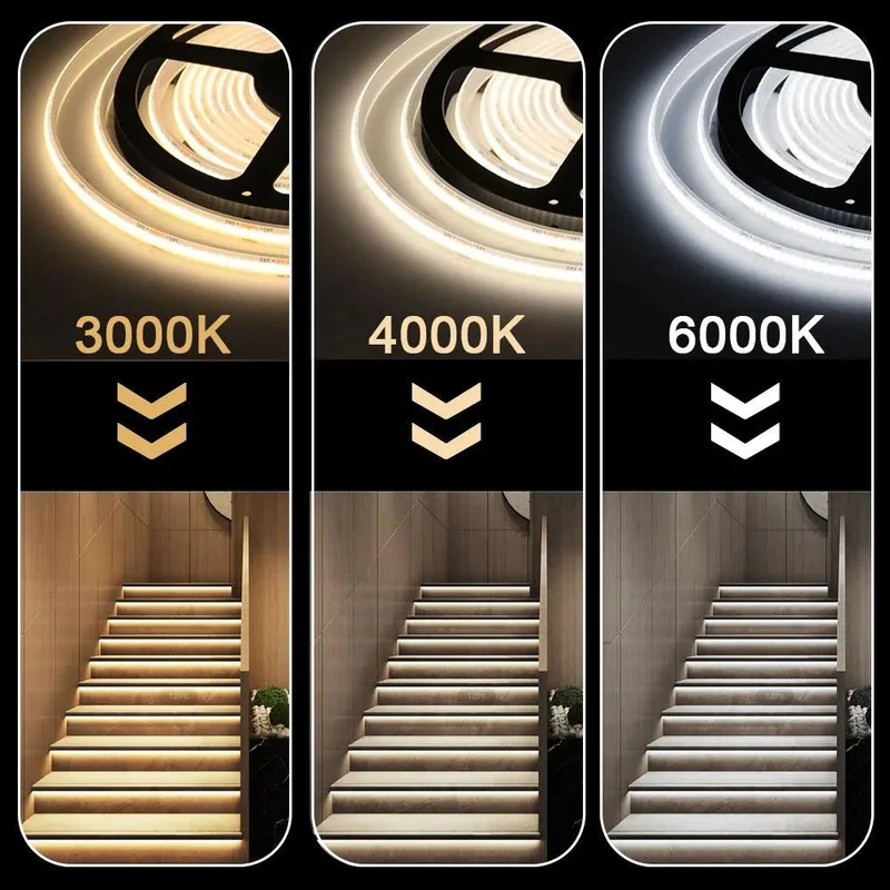 24V High Density COB LED Strip Light - 2-Pin Wire, IP30 or IP68 Option, 320 LEDs/m