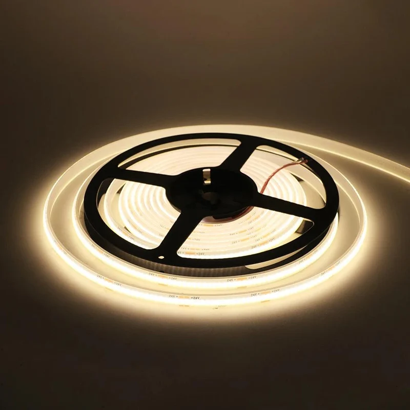 24V High Density COB LED Strip Light - 2-Pin Wire, IP30 or IP68 Option, 320 LEDs/m