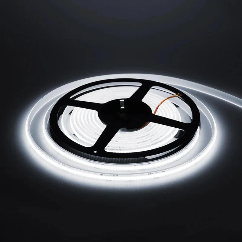 24V High Density COB LED Strip Light - 2-Pin Wire, IP30 or IP68 Option, 320 LEDs/m