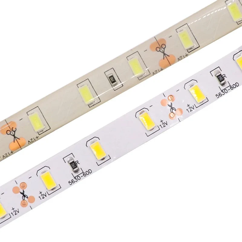SMD 2835/5050/5630 12V RGB LED Strip Light - 5M/Roll, IP65/IP21, 60 Leds, 2800-7500K