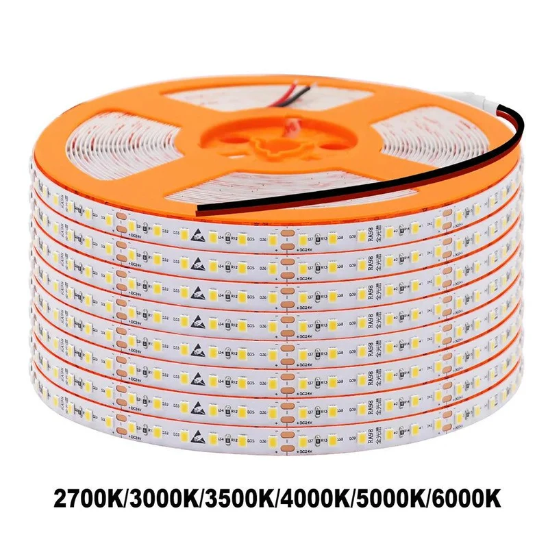 SMD 2835 24V LED Strip Light - 120 LEDs, High CRI RA98, 2700K-6000K, 120 LEDs/m