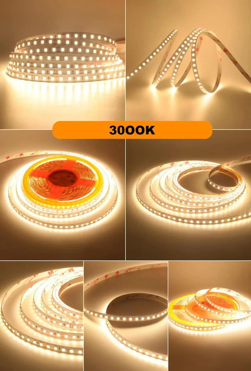 SMD 2835 24V LED Strip Light - 120 LEDs, High CRI RA98, 2700K-6000K, 120 LEDs/m