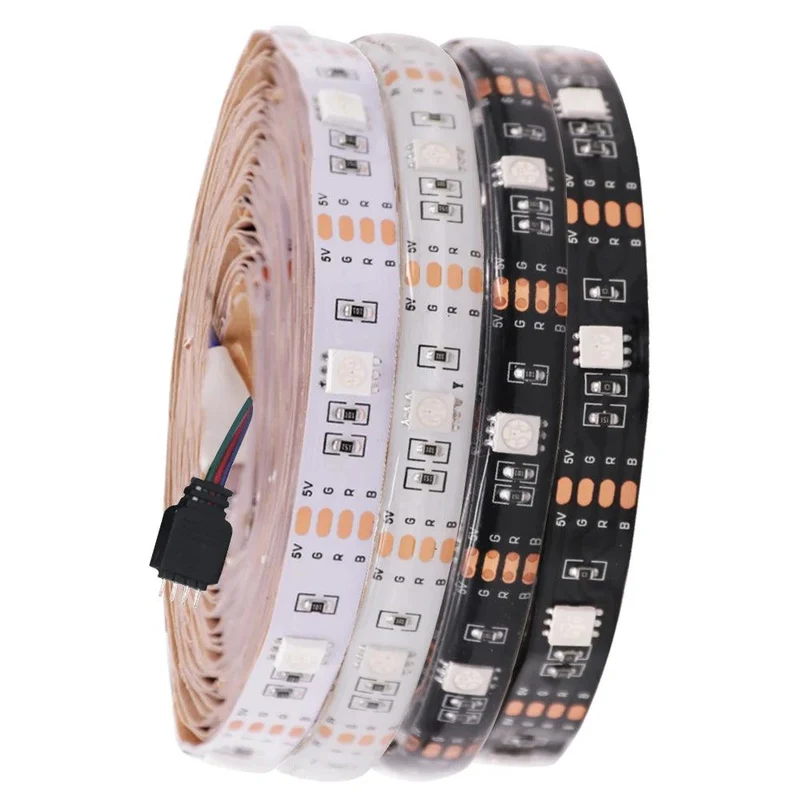 SMD 5050 5V RGB LED Strip Light - 4pin Plug, IP21/IP65, Flexible Tape Lights