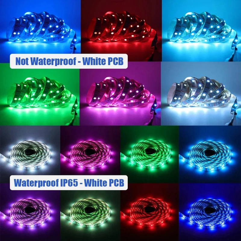 SMD 5050 5V RGB LED Strip Light - 4pin Plug, IP21/IP65, Flexible Tape Lights