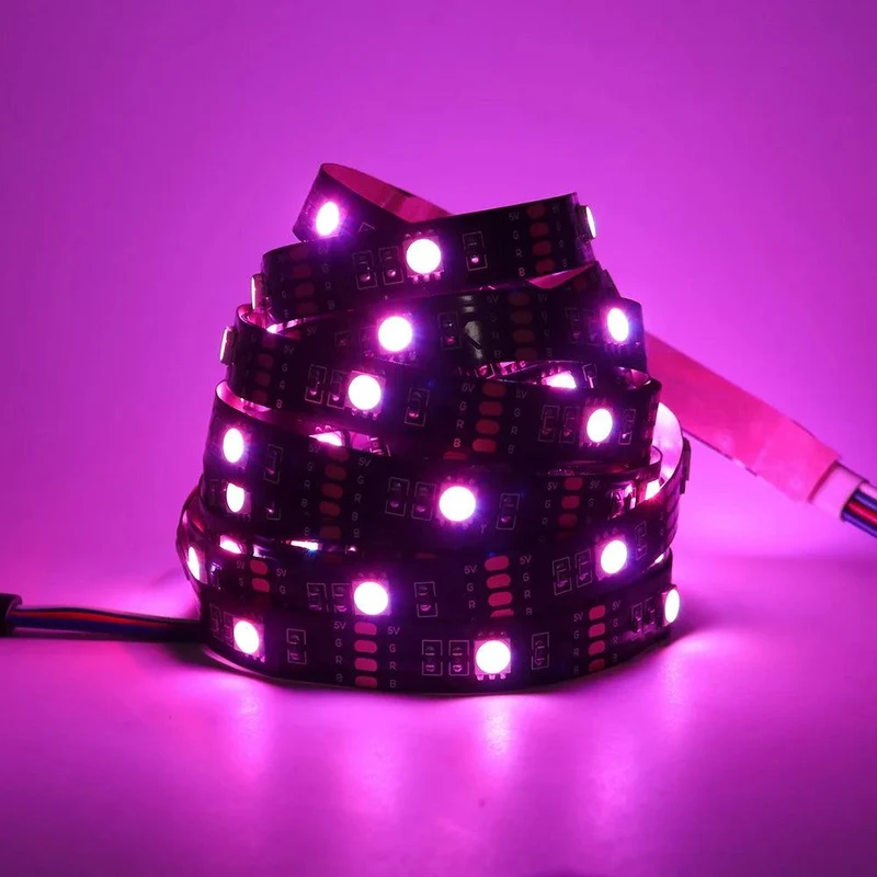 SMD 5050 5V RGB LED Strip Light - 4pin Plug, IP21/IP65, Flexible Tape Lights