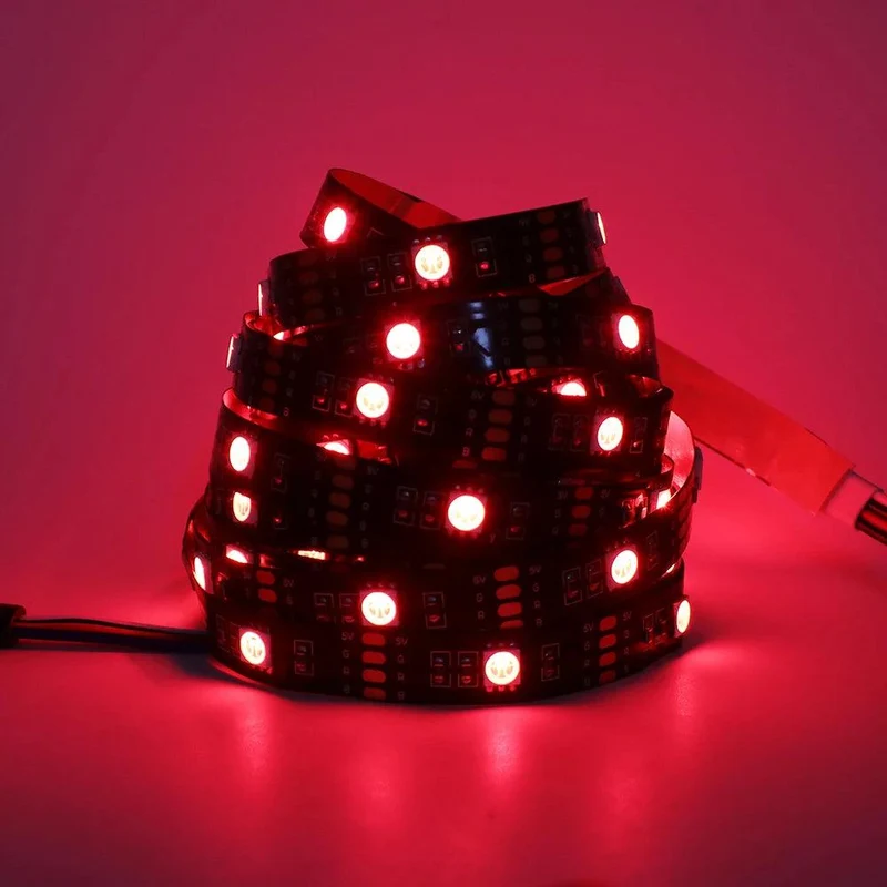 SMD 5050 5V RGB LED Strip Light - 4pin Plug, IP21/IP65, Flexible Tape Lights