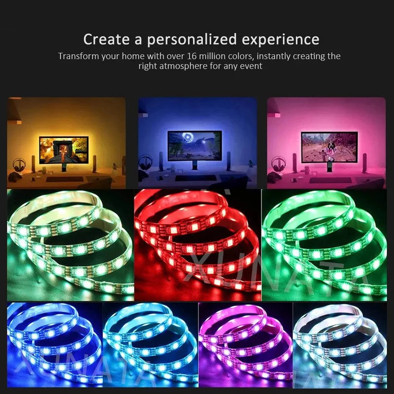 SMD 5050 5V RGB LED Strip Light - 4pin Plug, IP21/IP65, Flexible Tape Lights