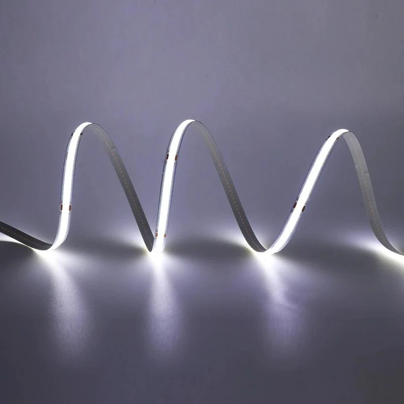 24V RA90 COB LED Strip Light - 320–528 LEDs/m, 2-Pin Wire, Flexible 3–10mm PCB