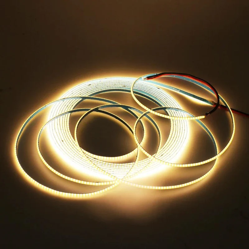 5V RA90 COB LED Strip Light - 320 LEDs/m, 2-Pin Wire, Flexible 5–8mm PCB