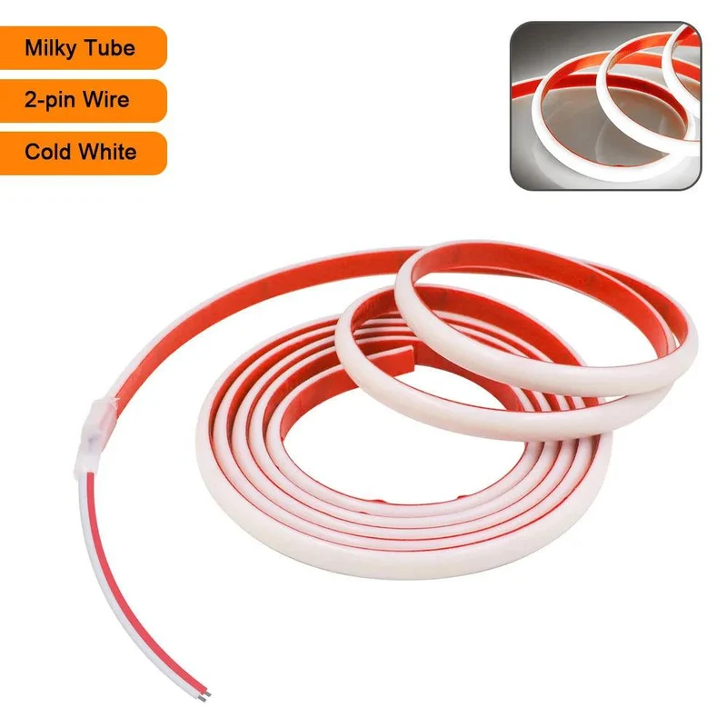 24V IP68 Waterproof COB LED Strip Light - Milky or Clear Silicone Tube