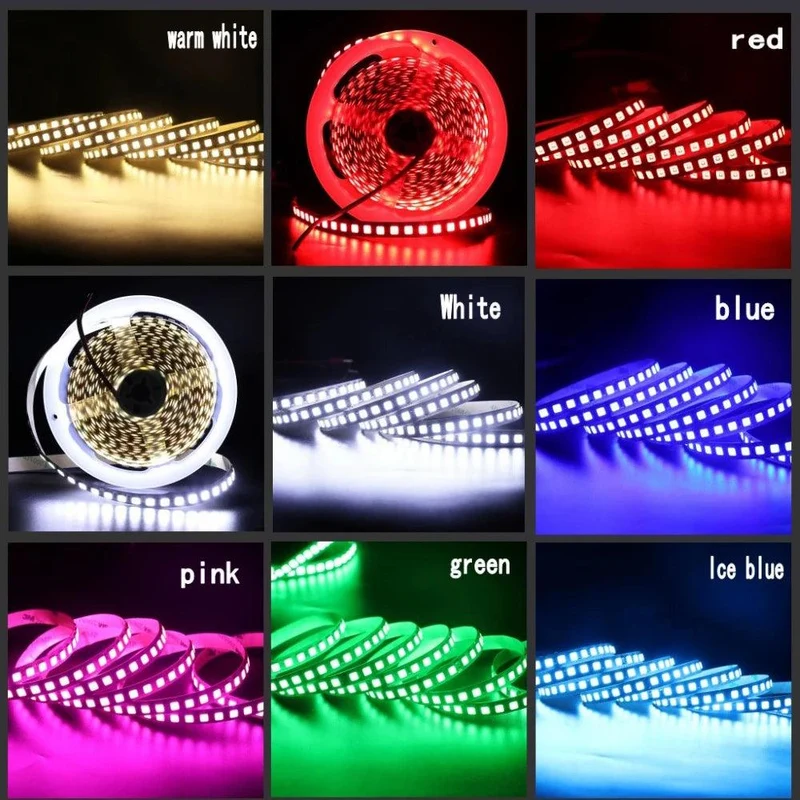 SMD 5630 12V LED Strip Lights - 5M, 9 Colors, IP21/IP65, 5M, Dimmable