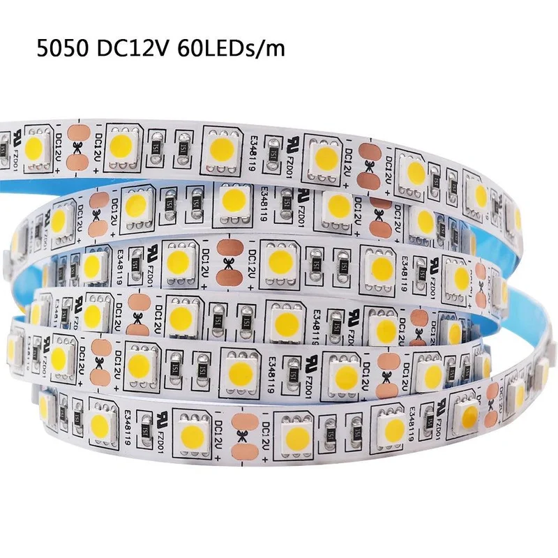SMD 5630 12V LED Strip Lights - 5M, 9 Colors, IP21/IP65, 5M, Dimmable