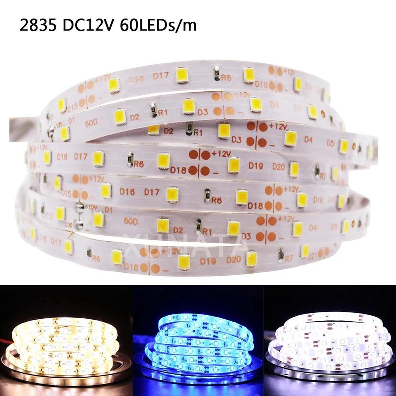 SMD 5630 12V LED Strip Lights - 5M, 9 Colors, IP21/IP65, 5M, Dimmable