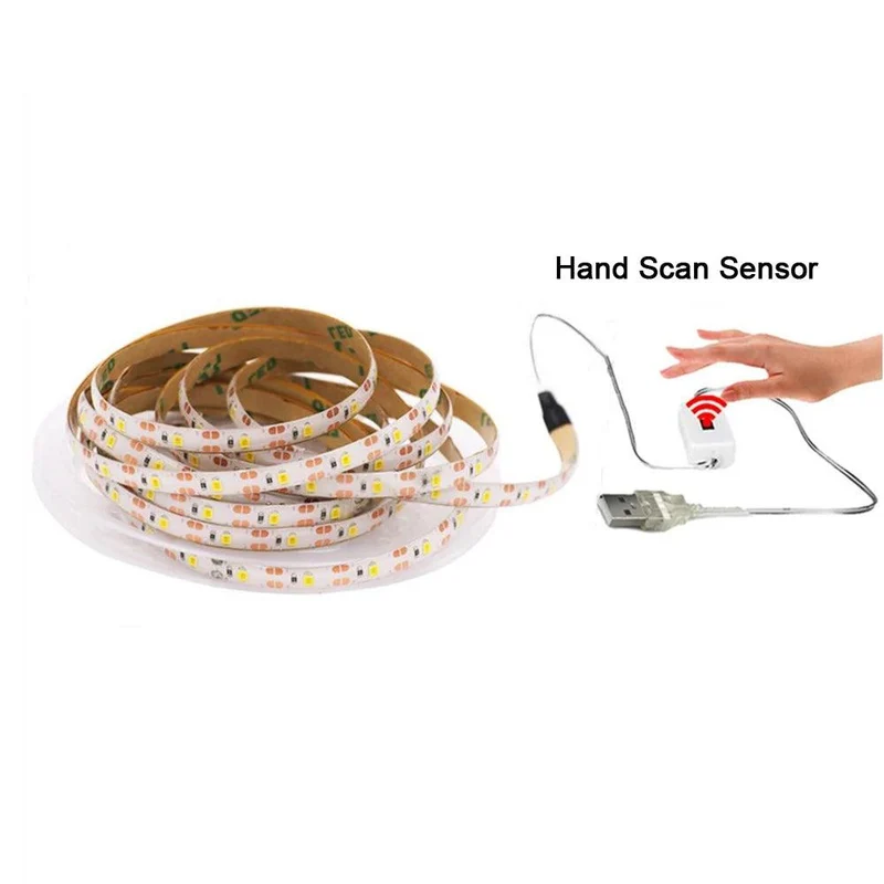 Battery Operated SMD 2835 LED Strip Light - 5V Low Voltage Cabinet Lighting