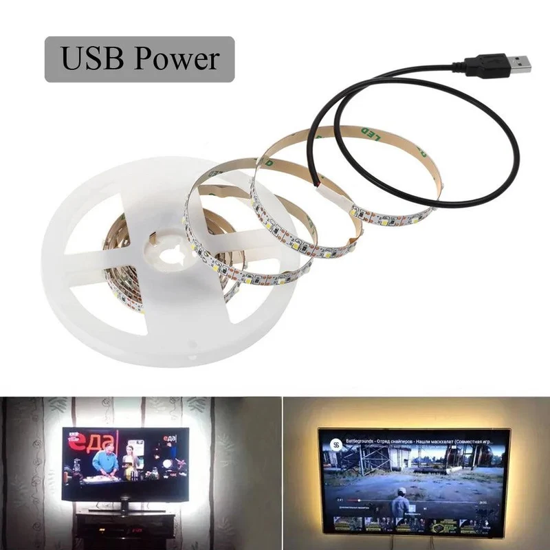 Battery Operated SMD 2835 LED Strip Light - 5V Low Voltage Cabinet Lighting