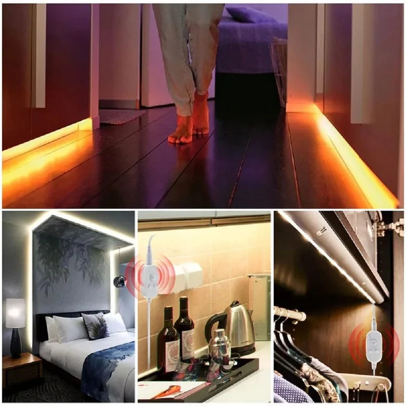 Battery Operated SMD 2835 LED Strip Light - 5V Low Voltage Cabinet Lighting