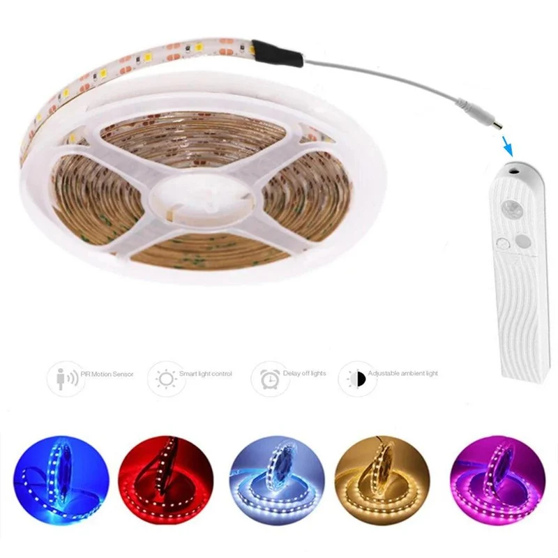 Battery Operated SMD 2835 LED Strip Light - 5V Low Voltage Cabinet Lighting