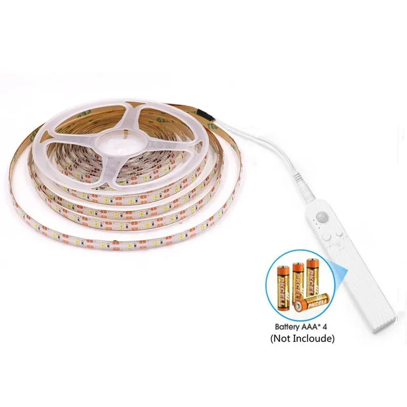 Battery Operated SMD 2835 LED Strip Light - 5V Low Voltage Cabinet Lighting