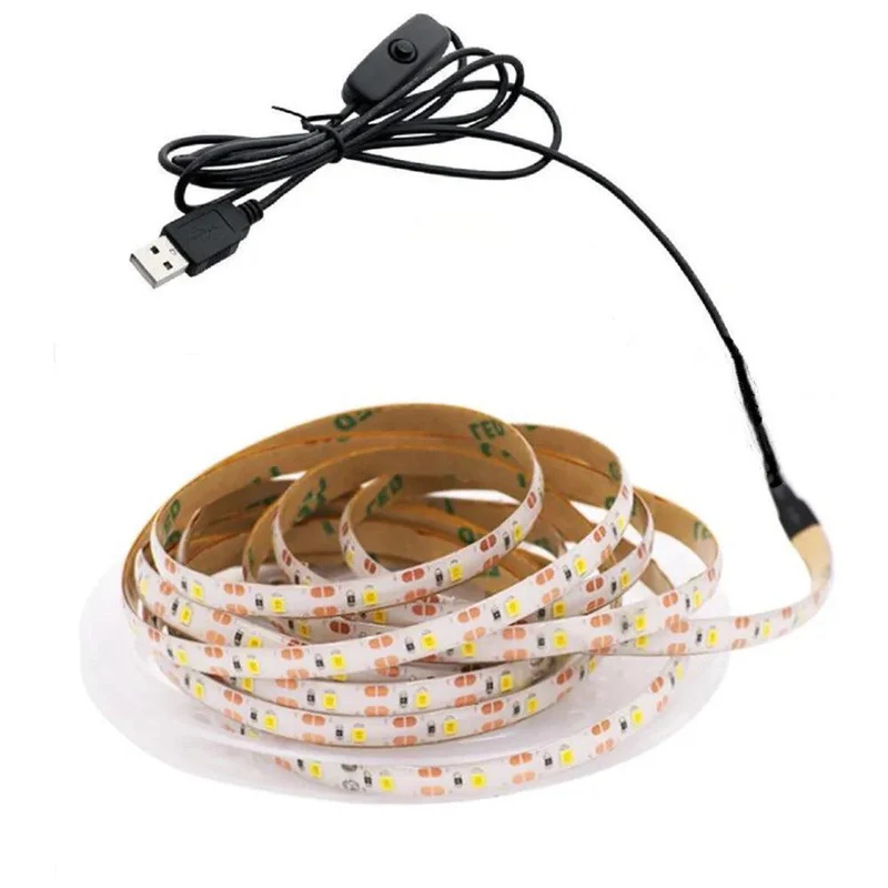 SMD 2835 5V USB Powered LED Strip Light - Touch Dimmer, 60-300LED