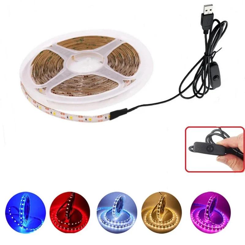 5V USB SMD 2835 LED Strip Light - Motion Sensor, 60LED/m, Multi-Color Options