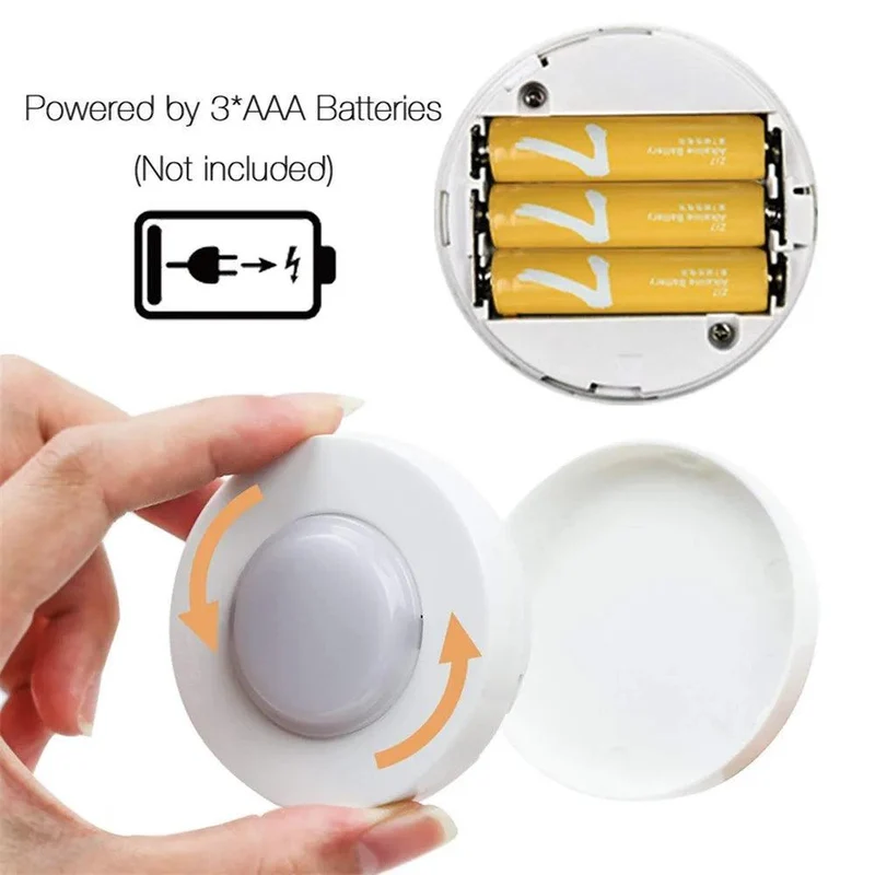 Battery Operated Under Cabinet LED Puck Light - Remote Control, Adjustable Brightness