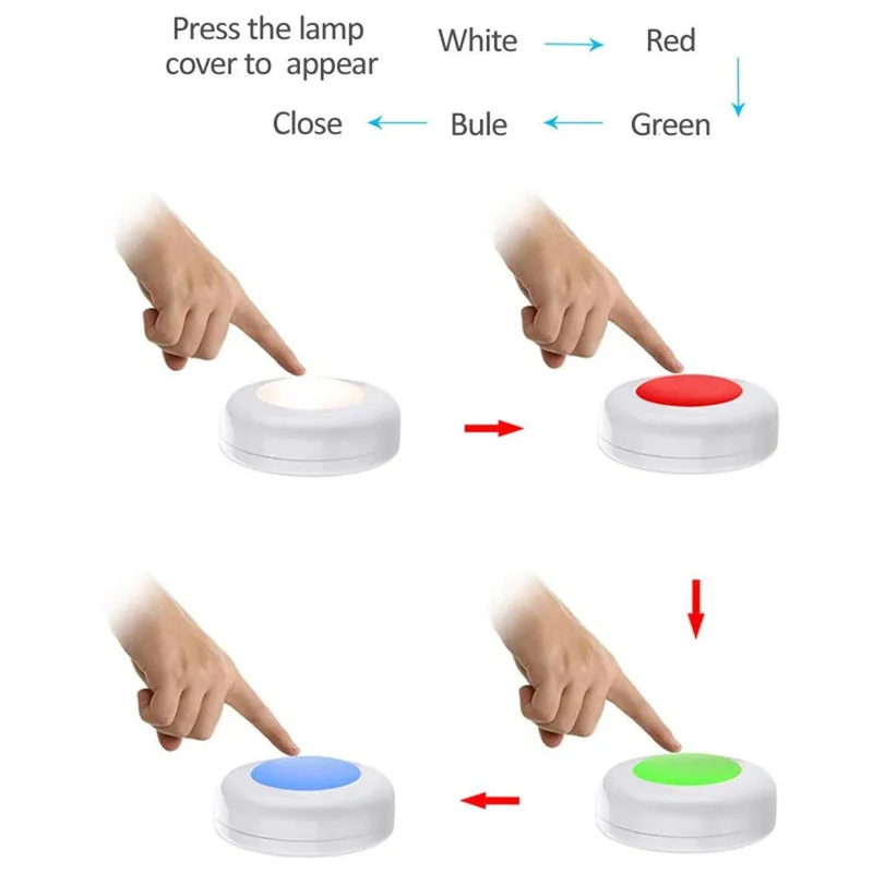 RGBW Battery Operated Under Cabinet LED Puck Light - Remote Control, Dual Size Options