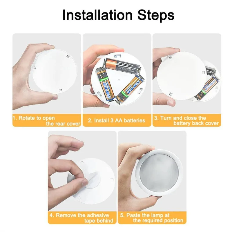 Remote & Press Control Under Cabinet LED Puck Lights - Timer, Rechargeable