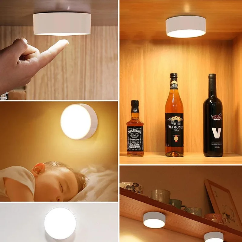 Remote & Press Control Under Cabinet LED Puck Lights - Timer, Rechargeable