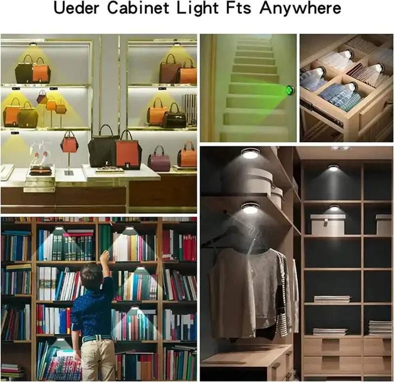 RGBW Dimmable Under Cabinet LED Puck Light - Remote Control, 2 Modes