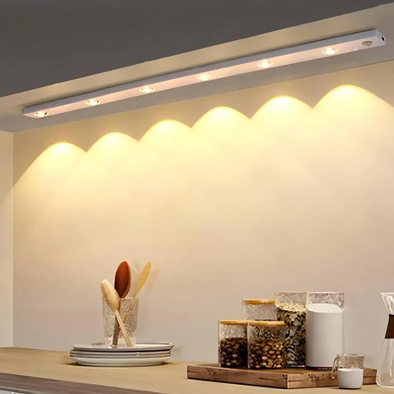 4-Mode Under Cabinet LED Light Bar - Motion Sensor, 3-Color Battery Powered