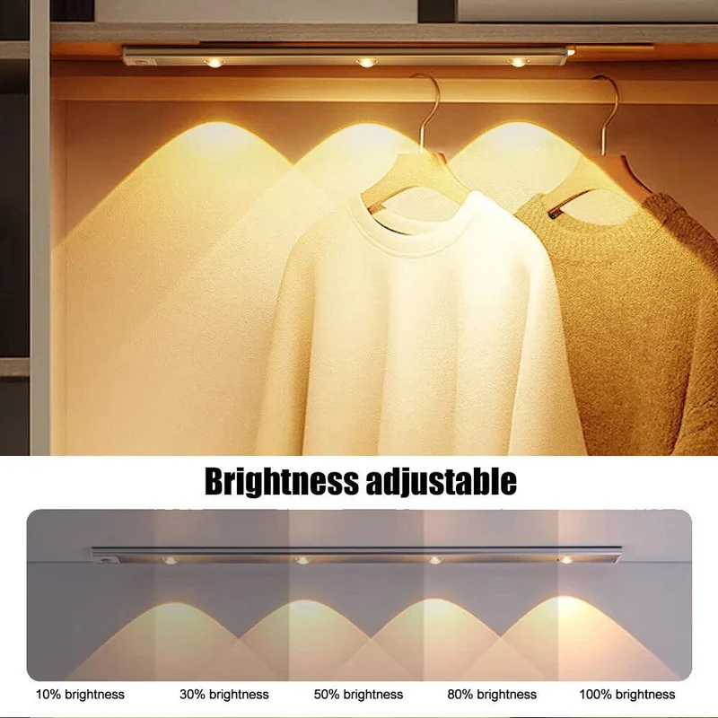 4-Mode Under Cabinet LED Light Bar - Motion Sensor, 3-Color Battery Powered