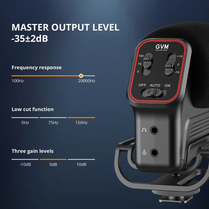 GVM QX-6 Camera-Mount Shotgun Microphone