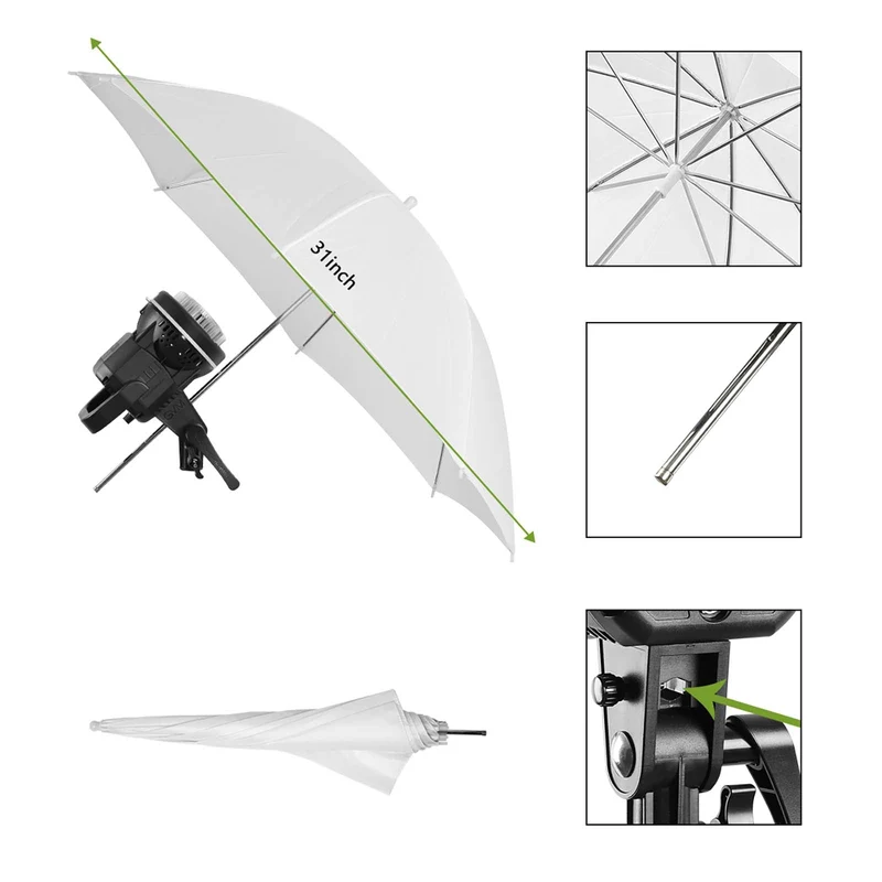 GVM P80S-180W High Power LED Spotlight Daylight Kit with Soft Umbrella