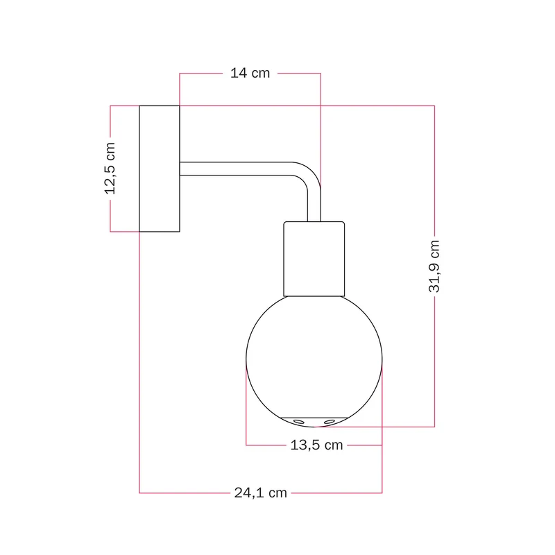 Applique d’extérieur Modulair IP65 avec extension en L et Abat-jour sphérique incassable Unbreak-a-Ball - Blanc