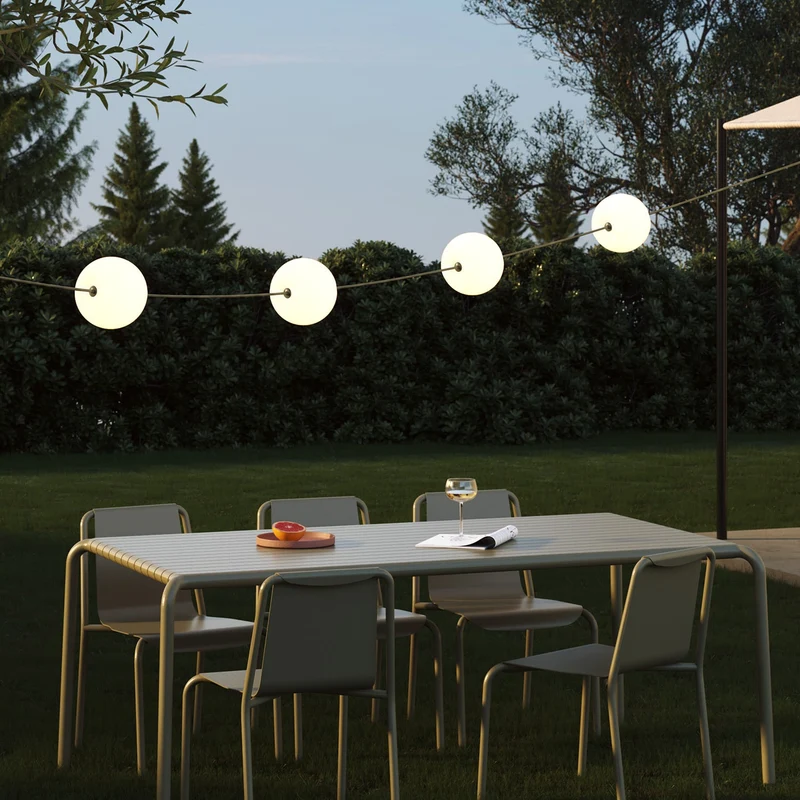 Guirlande lumineuse 4 points lumineux d’extérieur IP67 Vert Olive - Marina4 Cherry