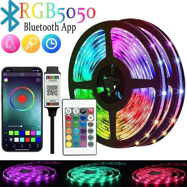 WS2812B RGBIC LED Strip Light - 5V USB Powered, Smart App Control, Chasing Effect, TV Backlight