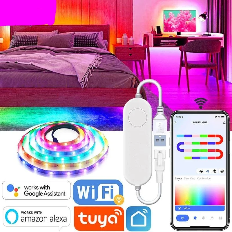 RGBIC Dream Color USB LED Strip Light - Super Bright 5050, Tuya WiFi Smart