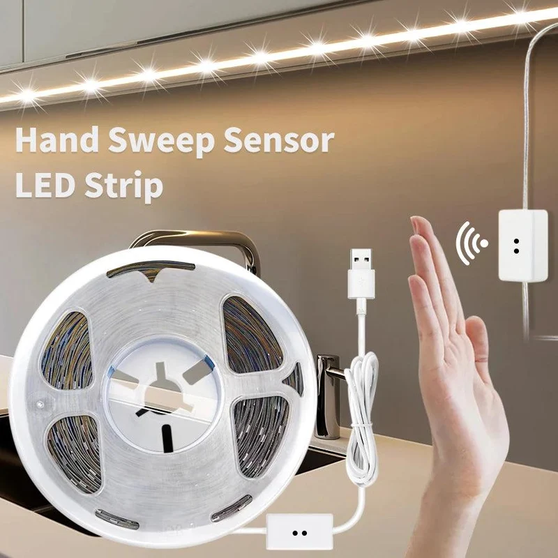 Hand Wave Sensor LED Strip Light for Under Cabinet - USB Powered, 5V