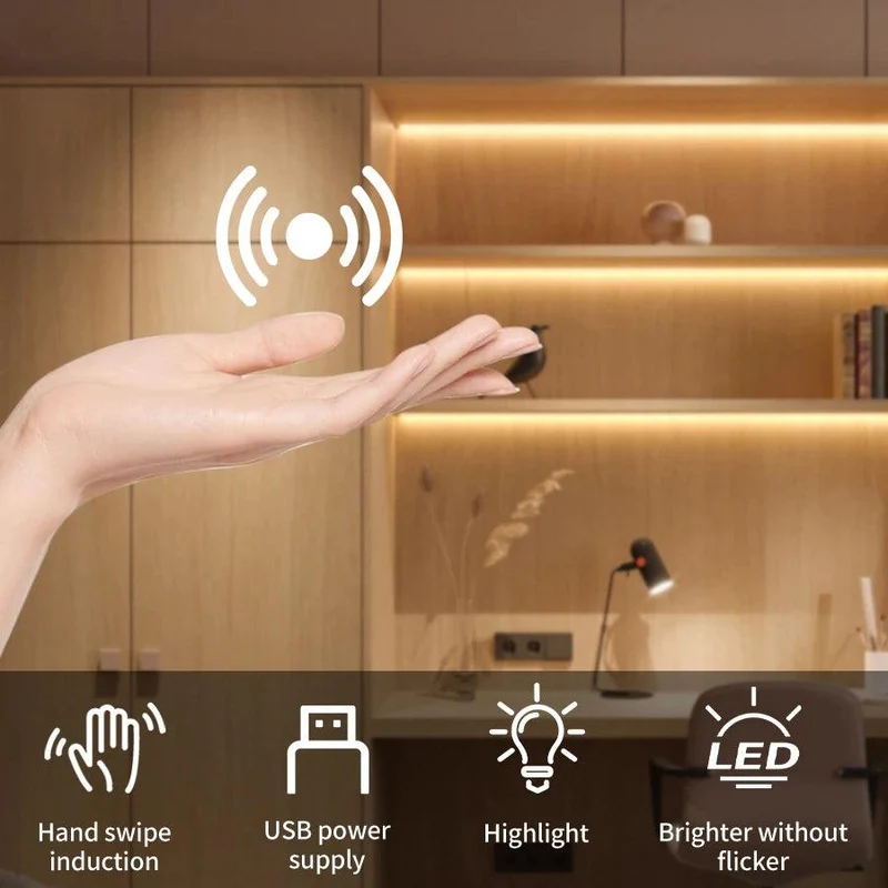 Hand Wave Sensor LED Strip Light for Under Cabinet - USB Powered, 5V