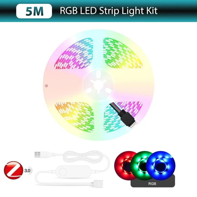 Tuya Zigbee & WiFi RGB LED Strip Light - SMD 5050, 5V USB Powered, Smart App Control