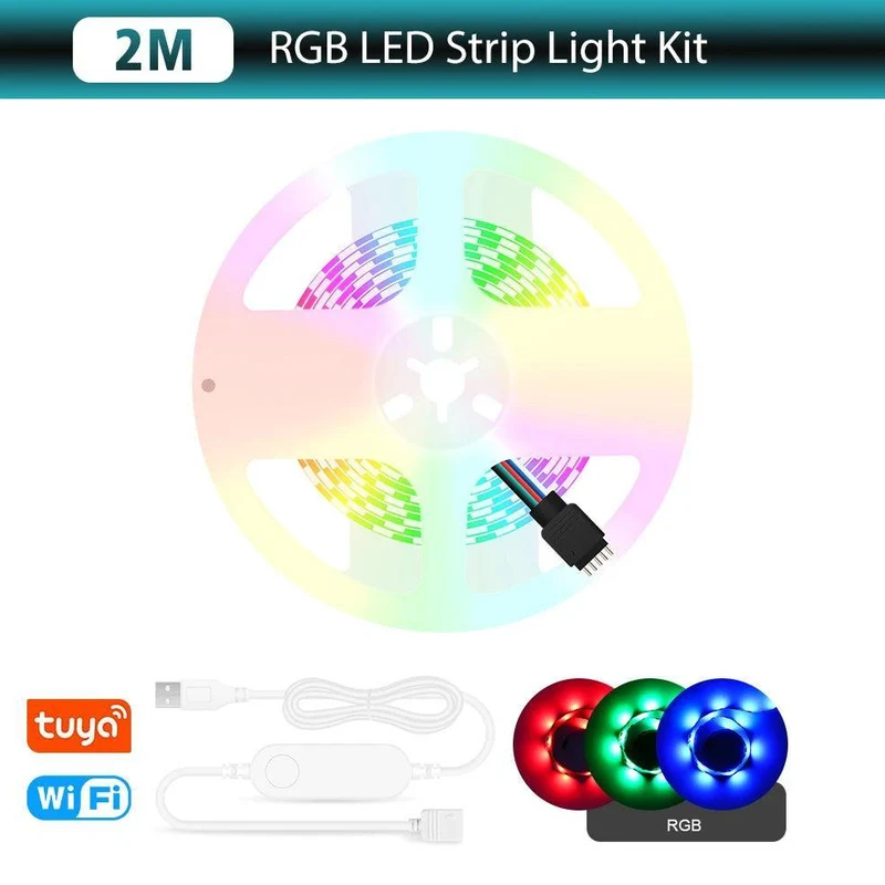Tuya Zigbee & WiFi RGB LED Strip Light - SMD 5050, 5V USB Powered, Smart App Control