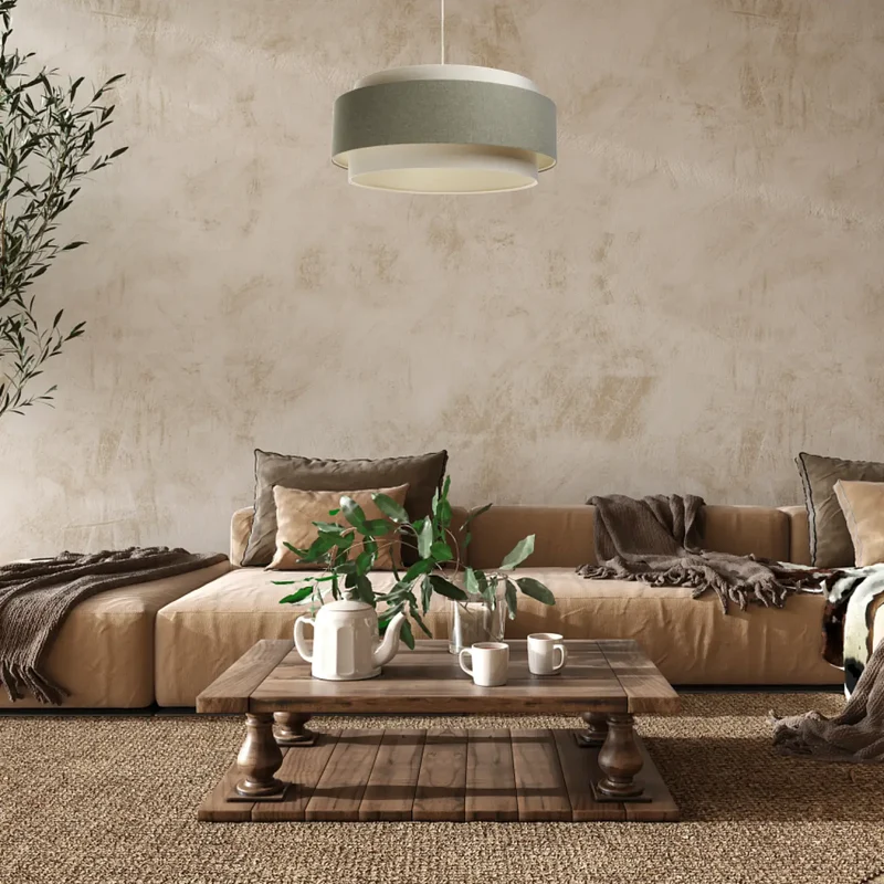 Suspension Luminaire | DOBLO BOHO ELEGANT (Gris Vert/ Ecru/ Blanc Crème)