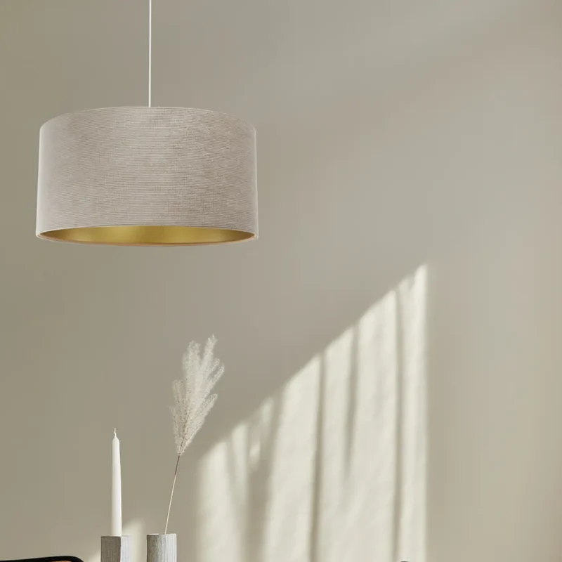 Suspension Luminaire | GLAMOUR STRUCTURAL VELOUR (Beige/Doré)