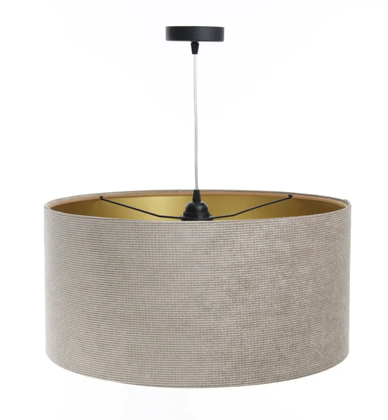 Suspension Luminaire | GLAMOUR STRUCTURAL VELOUR (Beige/Doré)