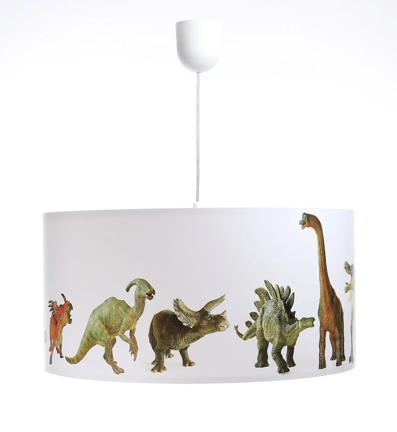 Suspension Luminaire | FOTO KIDS DINOSAURS (Blanc/Marron)