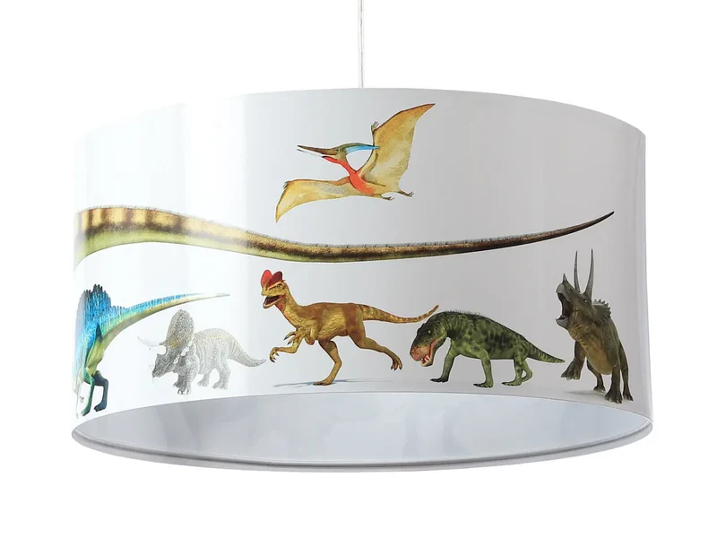 Suspension Luminaire | FOTO KIDS DINOSAURS (Blanc/Rouge)