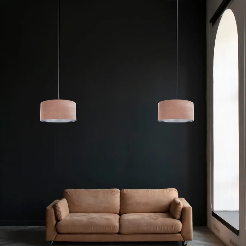 Suspension Luminaire | GLAMOUR STRUCTURAL VELOUR (Rose/Argent)